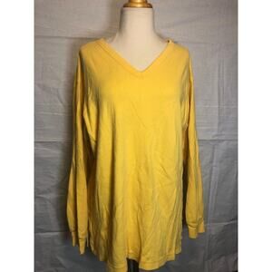 Vintage Yellow Long Sleeve, V-Neck Sweater by indeed!